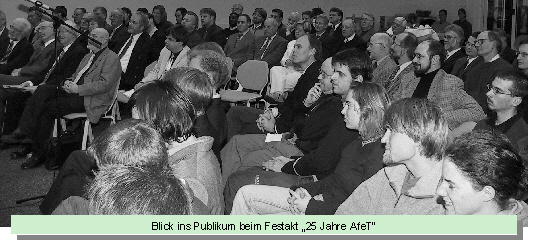 Blick ins Publikum beim Festakt „25 Jahre AfeT“