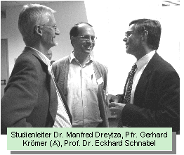 Studienleiter Dr. Manfred Dreytza, Pfr. Gerhard Krömer (A), Prof. Dr. Eckhard Schnabel